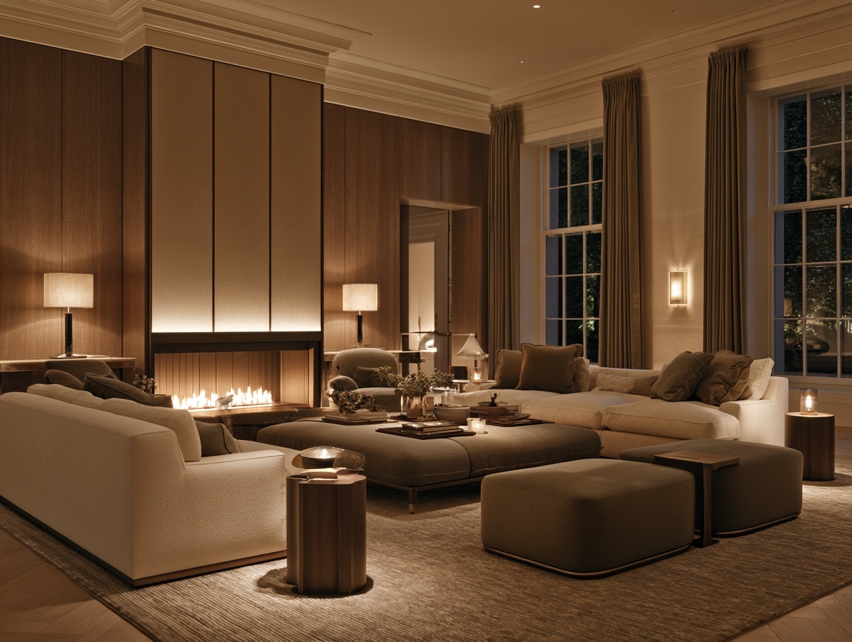 Warm living room focal point with layered decor and elegant autumn styling